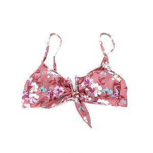 Xhilaration V-Wire Tie Front Bralette Mauve Bikini Top‎